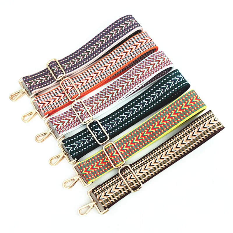 

New Fashion Thickened Cotton Woven Belt Canvas Purse Cross Body Shoulder Belt Bag Straps, As picture