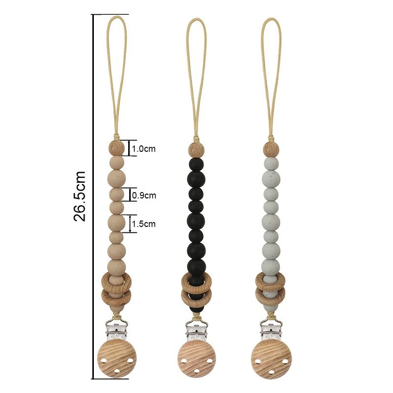 

2021 New Arrivals Reliable Safety Non-toxic 2 Wooden Ring Feeding Reusable Dropshipping Infantil Pacifier Clip