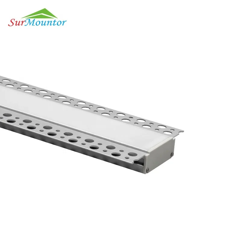 W008 Wall/ceiling Embedded aluminum led profile recessed 36mm with wings