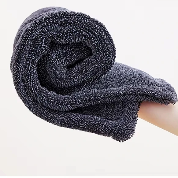 Manufacturer 1200gsm Microfiber Double Sided Twist Pile Quick-Dry Eco-Friendly Car Drying Cleaning Towel No Streaks Scratches