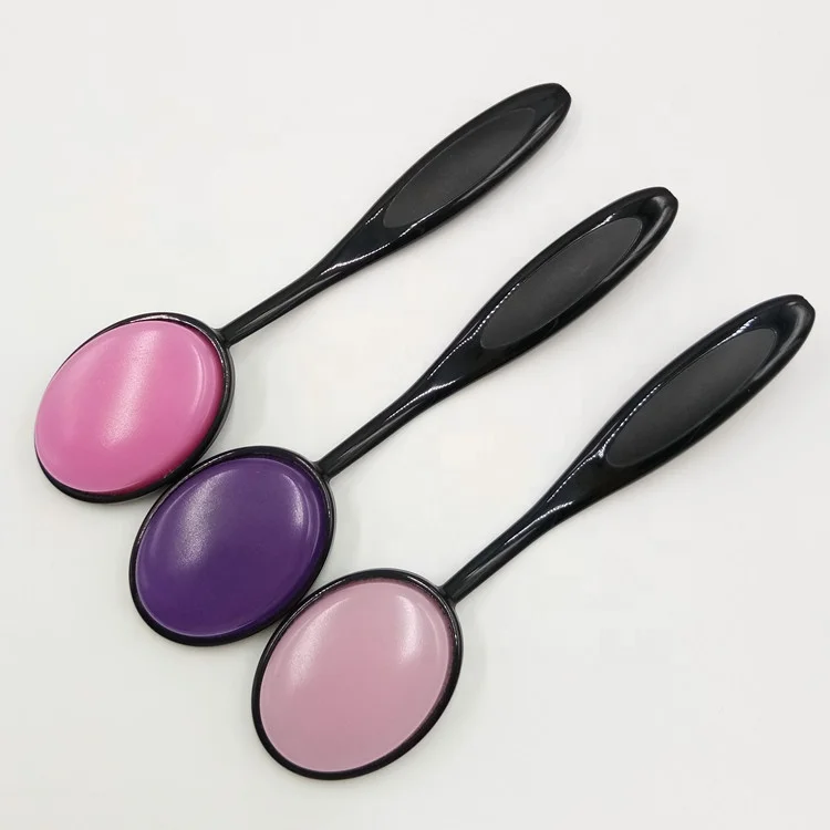 

Single New Super Soft Oval Toothbrush Holder Design Silicone Facial Mask Brush Long Handle Liquid BB CC Cream Spa Mixing Mud