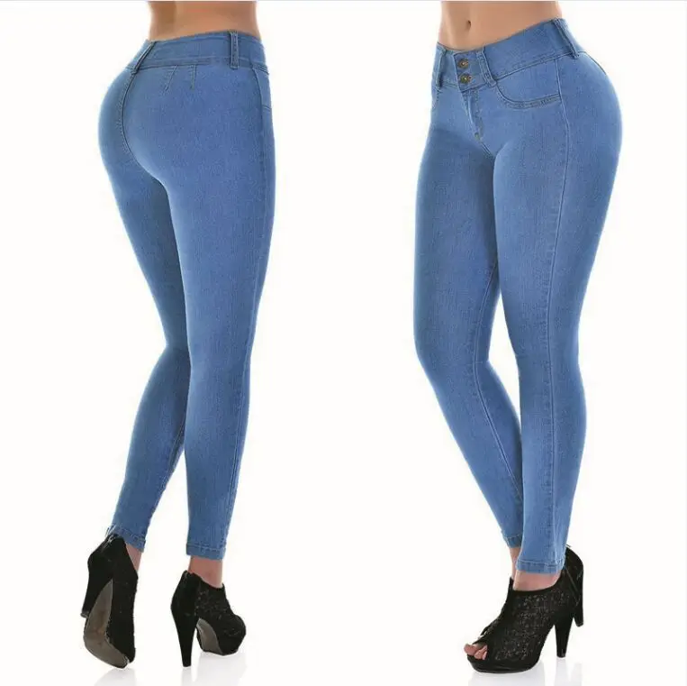 

Women's casual jeans sexy slim hips plus size women's jeans, Picture color