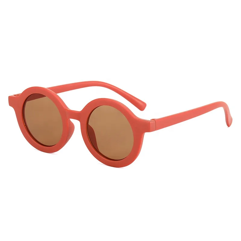 

Amazon Hot Selling Retro Round Frame Glasses Children UV400 Colorful Kids Sunglasses 2021