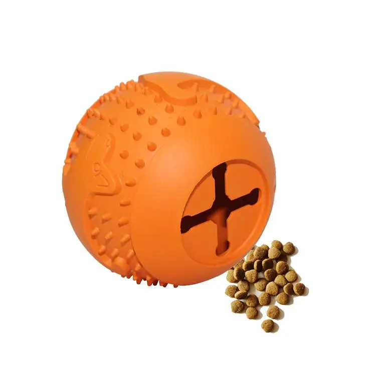 

Popular funny dog puzzle toy food feeder rubber ball cleaning teeth ball shape food container