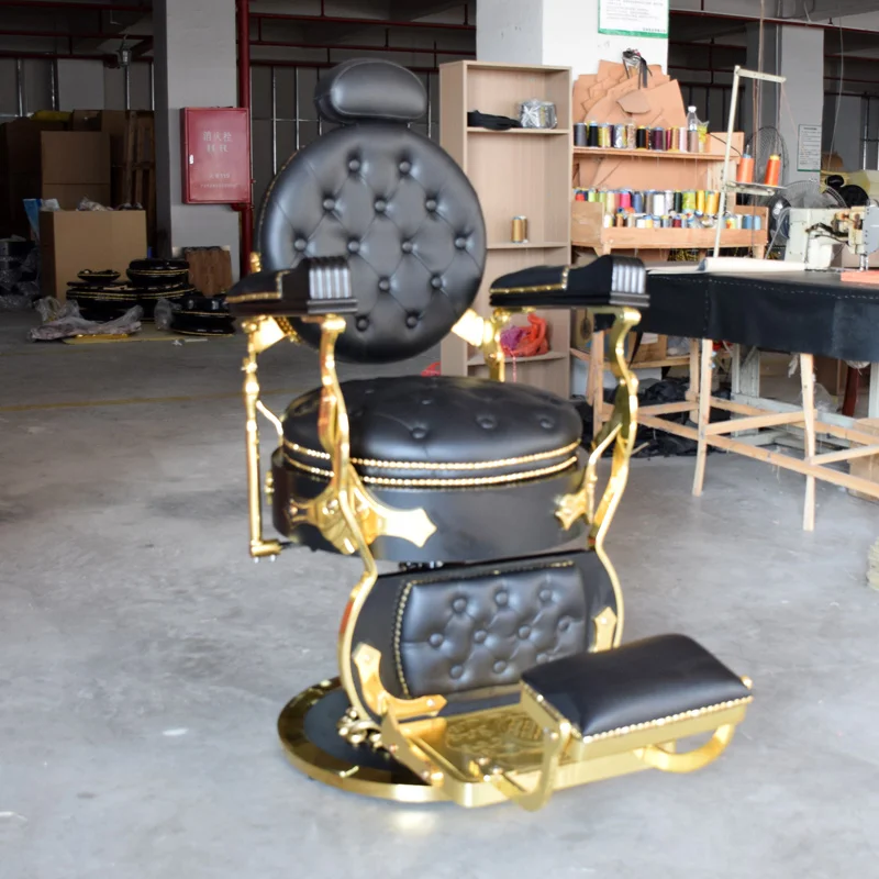 Brown Leather Hydraulic Shaving Chair Beauty Salon Equipment High