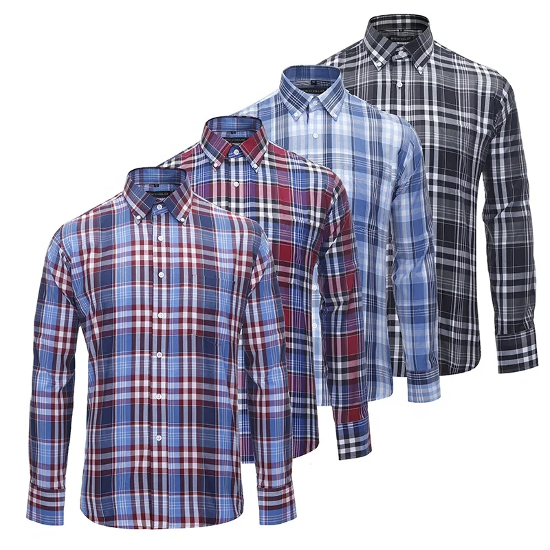 

Men's Shirt 2021 New Long Sleeve Checked Casual Classic Style Men's Shirt in Large Size