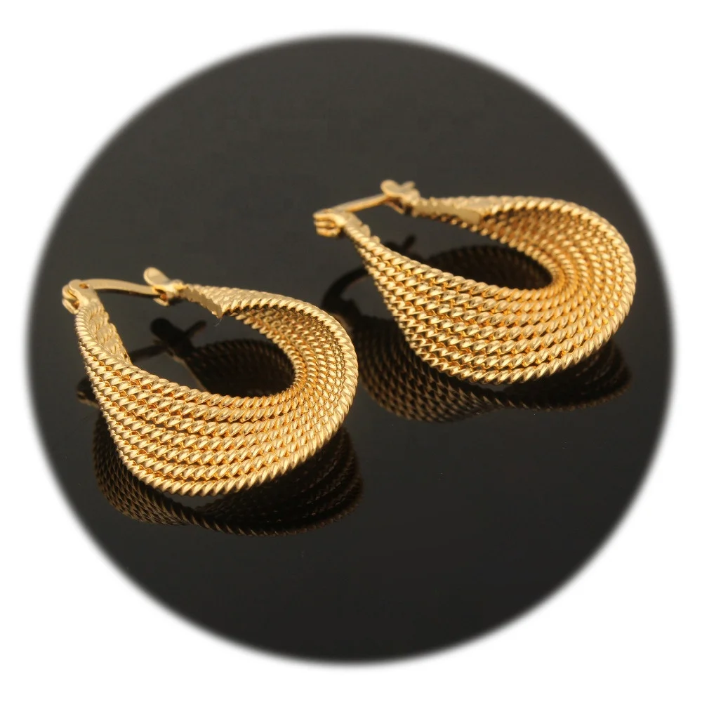 

Ethlyn Women Romantic Ethiopian/Nigeria/Kenya /Ghana African Clip Earrings Gold Color Fashion Earrings E9