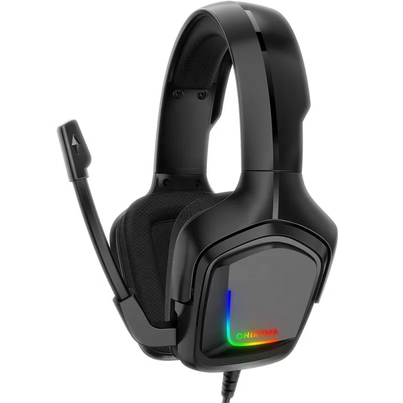 

Comfortable Wired Black RGB Light Audifonos Original Brand ONIKUMA K20 Gaming Headset, Color