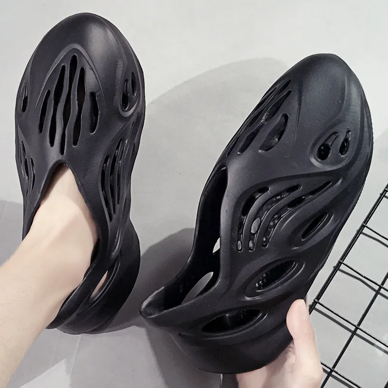 

Summer Leisure EVA Super Light Pure Color Hollow Garden Unisex Coconut Hole Shoes flip flops with heel, Custom