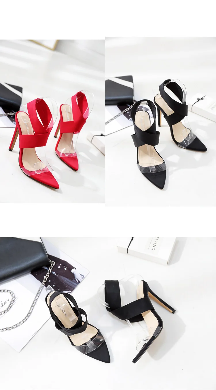 Women Buckle Chunky Shoes Chaussures Talons Aiguilles Sexy Female High-heeled Foot