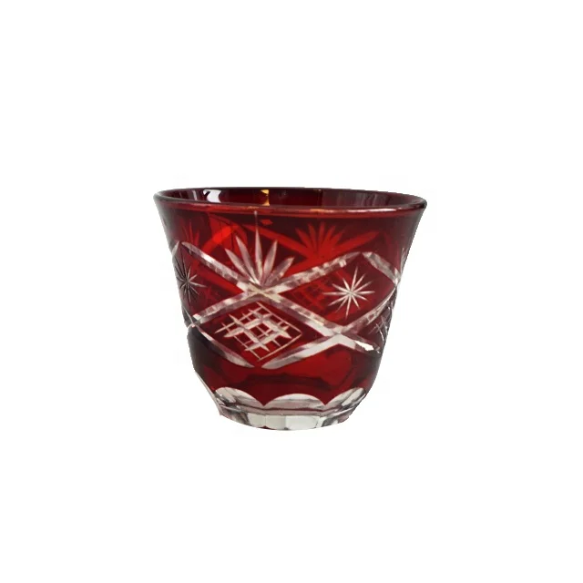 

Overlay copper red Cut To Clear Shot Glass cup 60ml