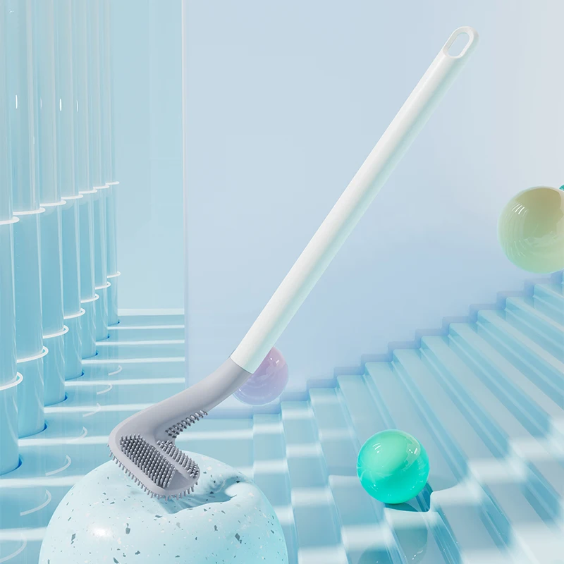 

Sanga 2021 New Style Wall Mount Flexible Cheap Cleaner Plastic Strong Silikon golf Sillicon Toilet Brush With Holder