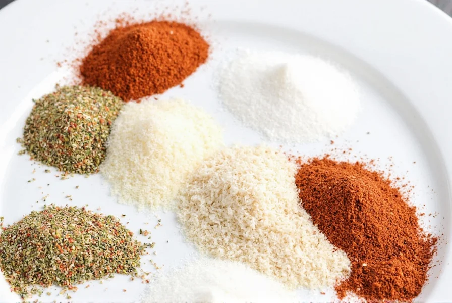 Smoky BBQ rub in a wooden spoon over a cutting board