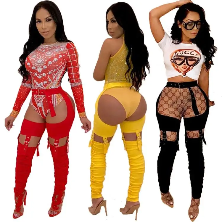 

D96998 Fashion Solid Color Popular Cool Woman Pants 2021 Women Stacked pants Trousers For Ladies