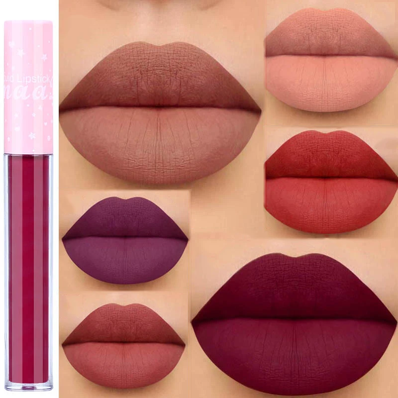 

Factory Wholesale Waterproof Pink Tube Matte Liquid Lipstickl Private Label