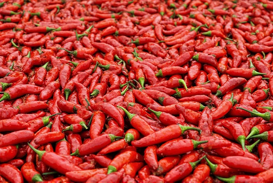 Spice jars containing various dried chillies