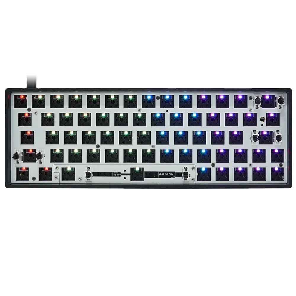 

OEM ODM GK64XS creative more style combinations wireless 64keys laptop mechanical keyboard Kit, Black white