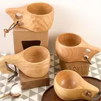 

Factory direct sales solid milk breakfast rubber wood cups wooden cup wooden coffee cup