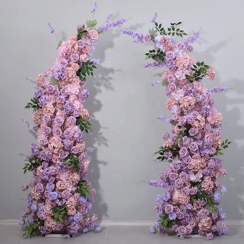 2.3m Purple Pink New Style Wedding Arch Flowers Artificial Wedding Arch for Christmas Back School Chinese New Year Event