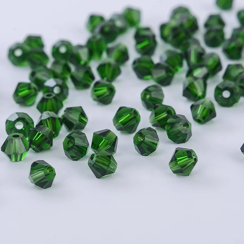 

Wholesale  bicone lampwork glass beads for bracelet and necklace, Emerald