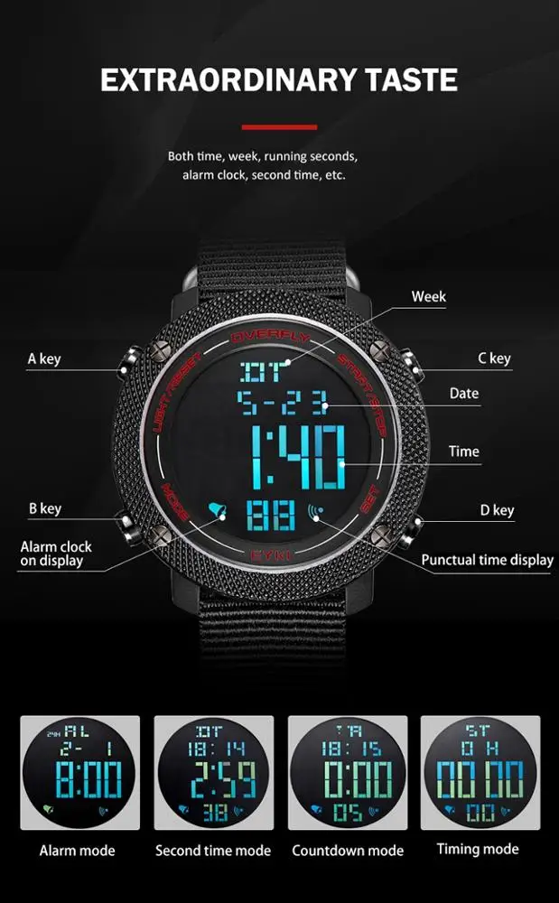 Wholesale EYKI E3116L Nylon Strap Outside Waterproof Digital Cool Watches  Men Digital Watch From m.