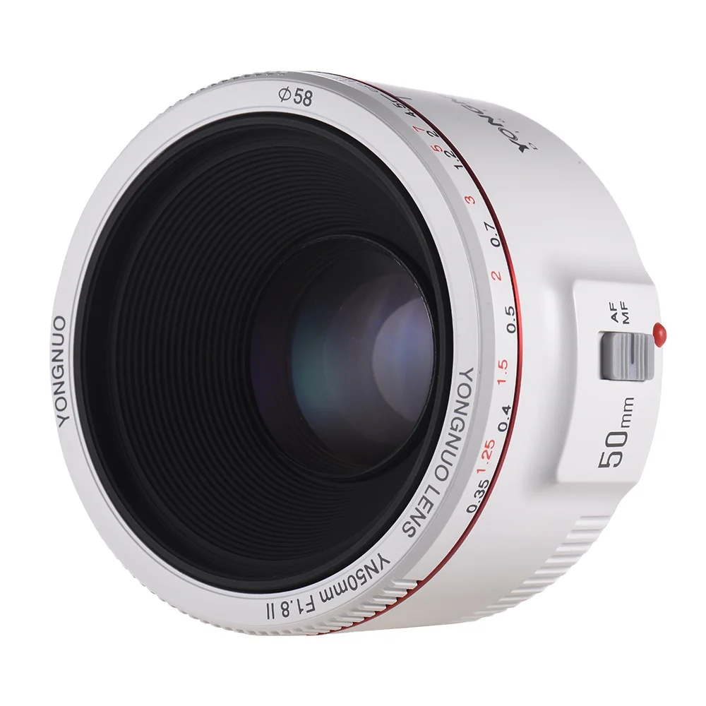 

YONGNUO YN50mm F1.8 II Prime Lens Large Aperture Auto Focus 0.35m Focal Length for 70D 5D2 DSLR Camera