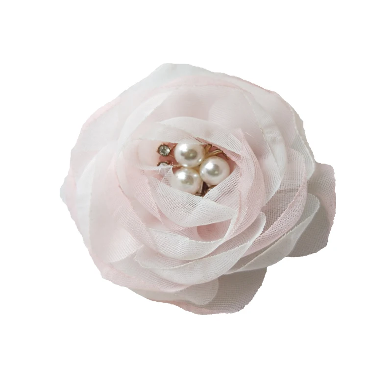 Wholesale Handmade Fabric Flowers With 3 Beads And Rhinestones Buy
