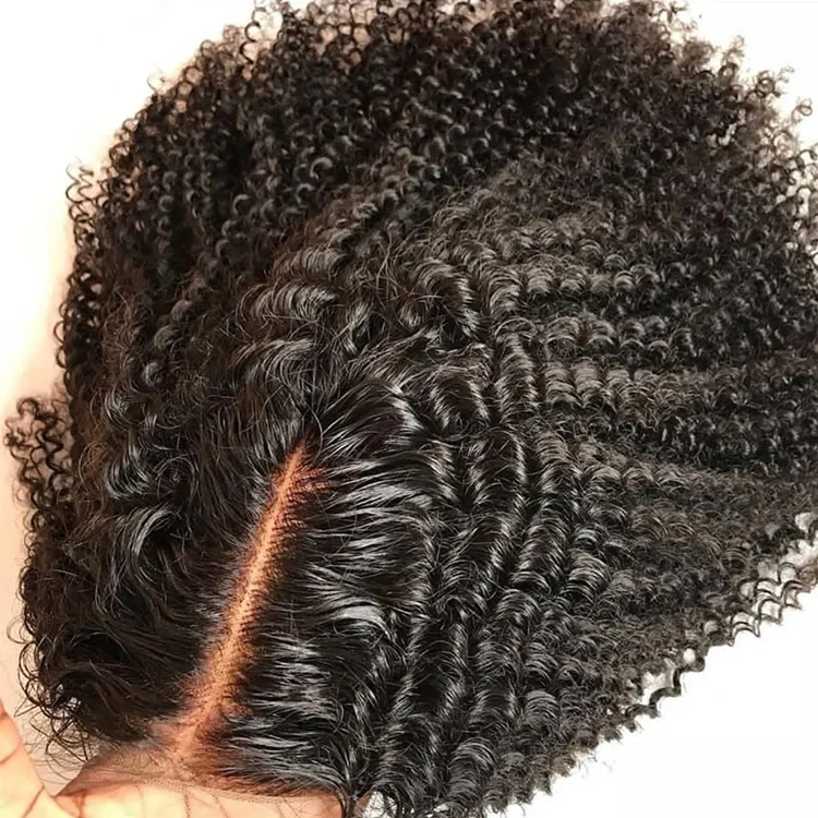 

Invisible Skin Knots Fake Scalp Kinky Curly Bob Virgin Cuticle Aligned Hair 13*6 Long Deep Lace Frontal Wig