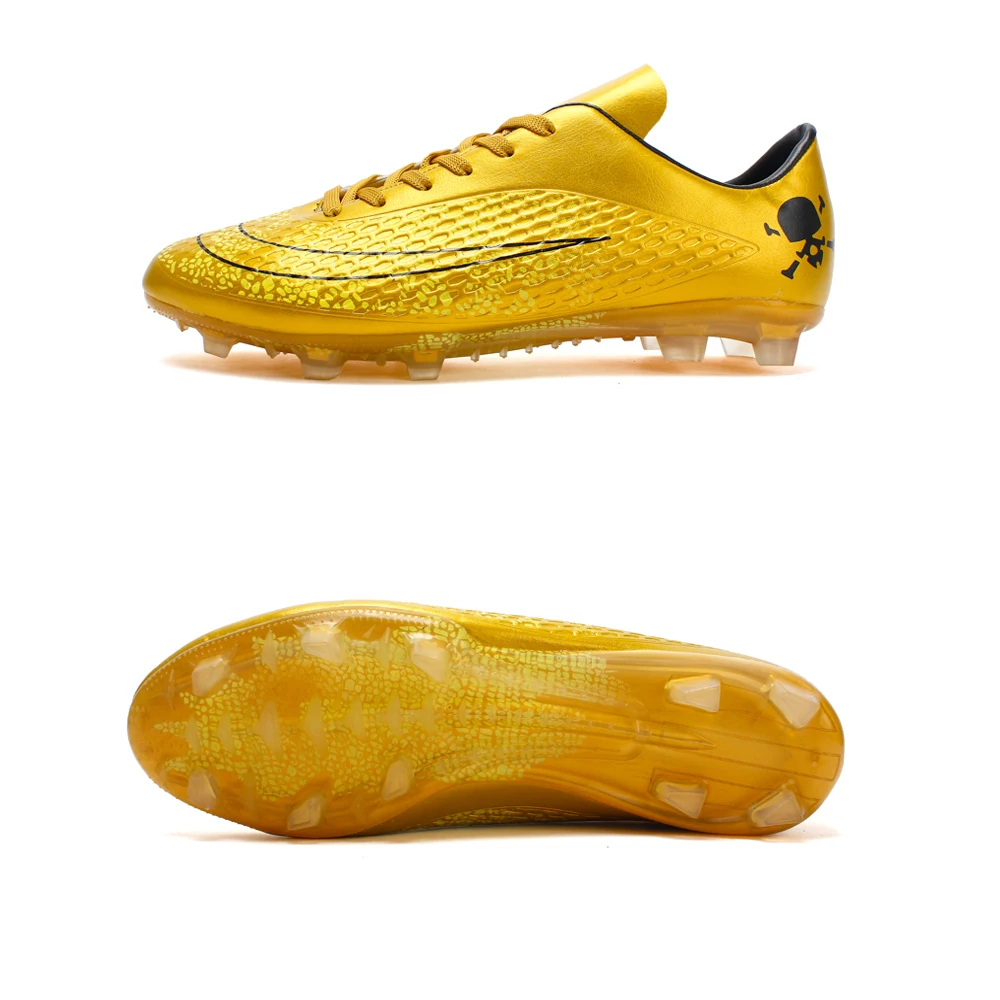 

High quality FG soccer shoes teenagers men soccer boots factory wholesale customized football boots, Red+glod