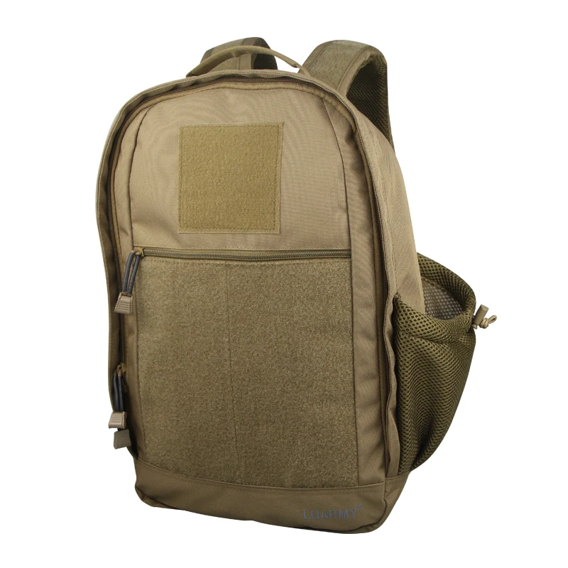 

USA Shipping Tan 15.6 Inch Hook Loop Patch Morale Pack Backpack Softback Casual Bag Military