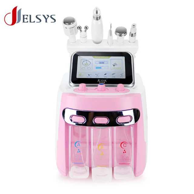 

new designed high quality newest facial cleaning 7 heads beauty machine, White pink