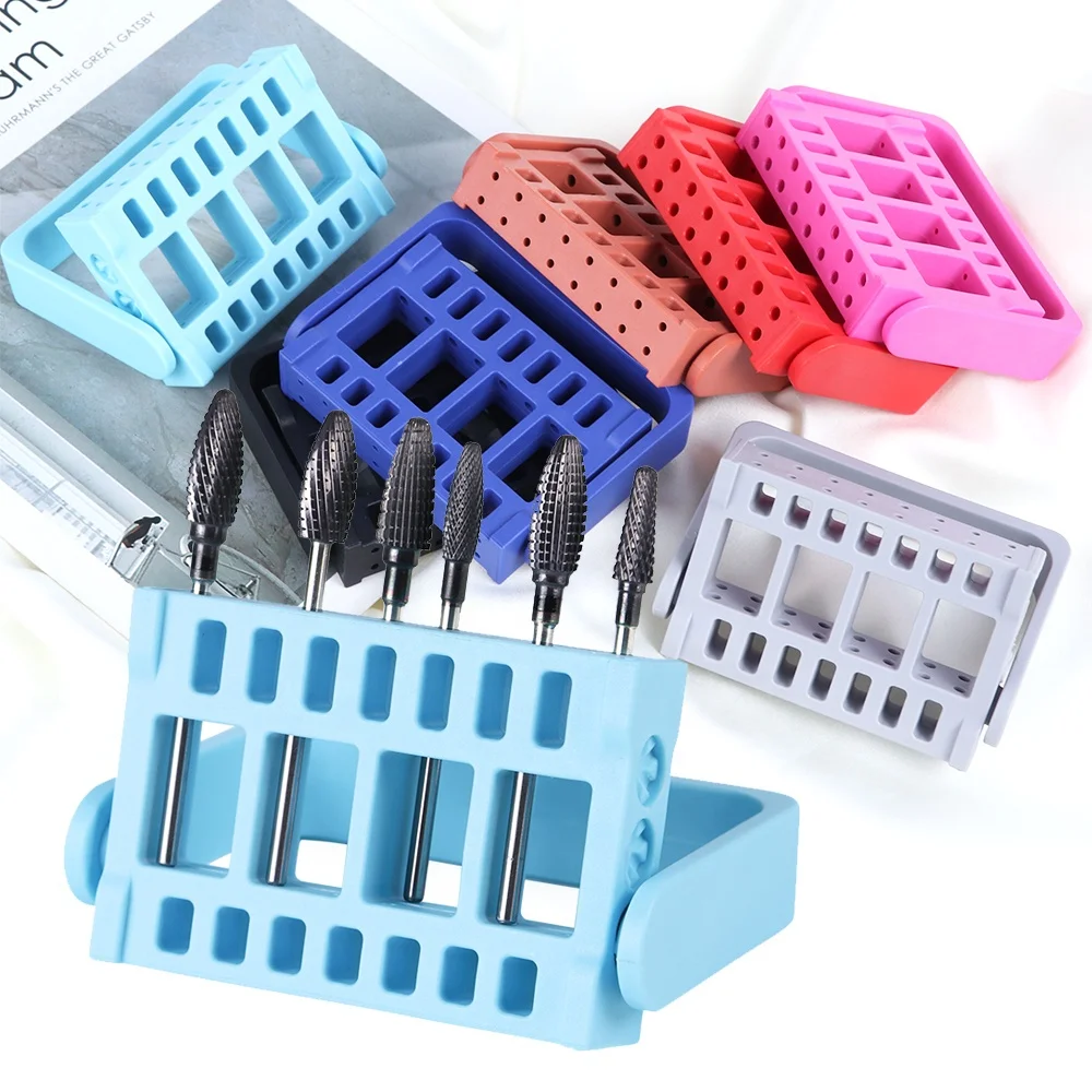 

Greenkem 16 Holes Adjustable Grinding Head Bit Shelf Acrylic Display Nail Drill Bit Holder