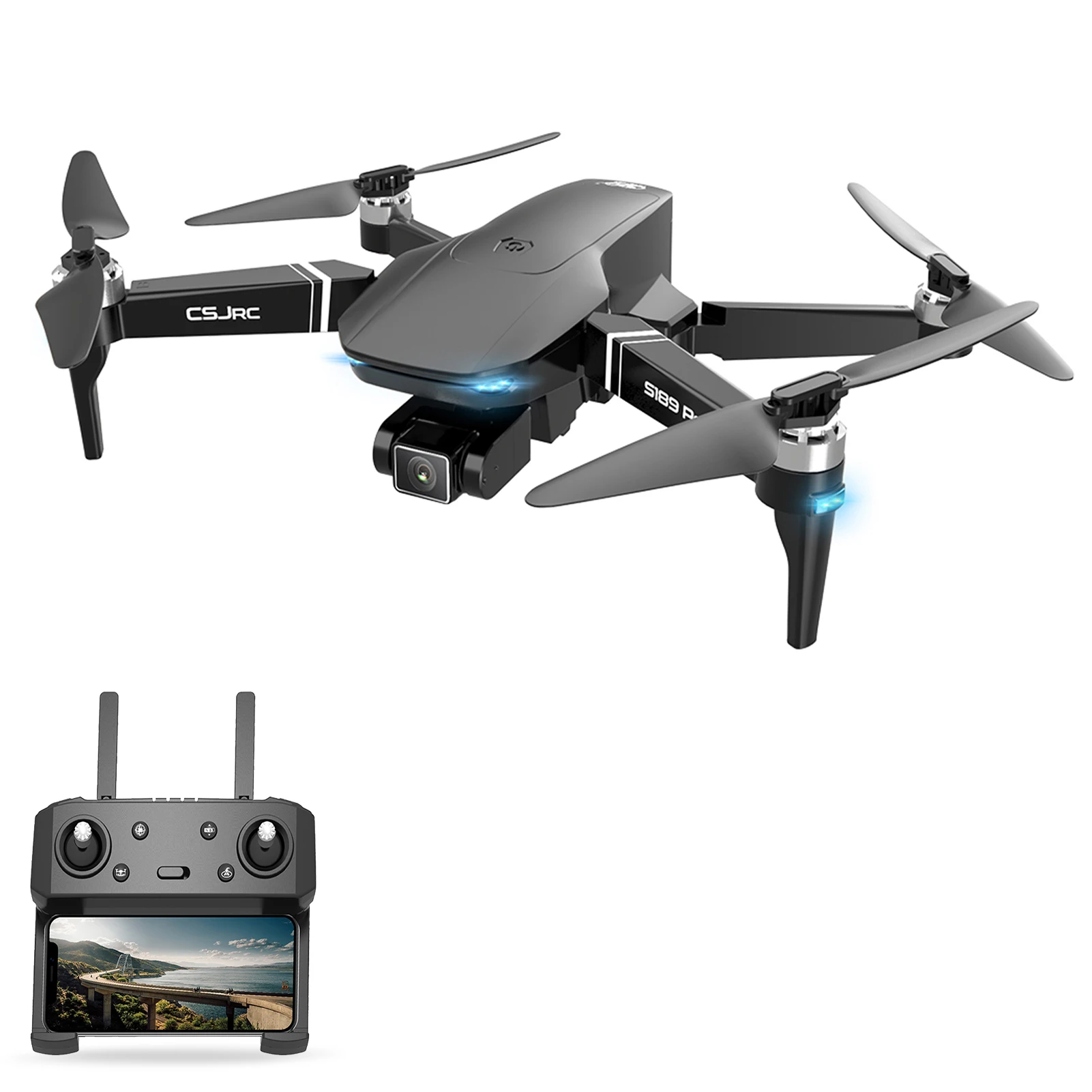 

S189 PRO GPS Drone with 4K Camera Brushless Quadcopter 5G Wifi FPV Follow Surround Fly 25mins Flight Time Dual Camera Drone, Black