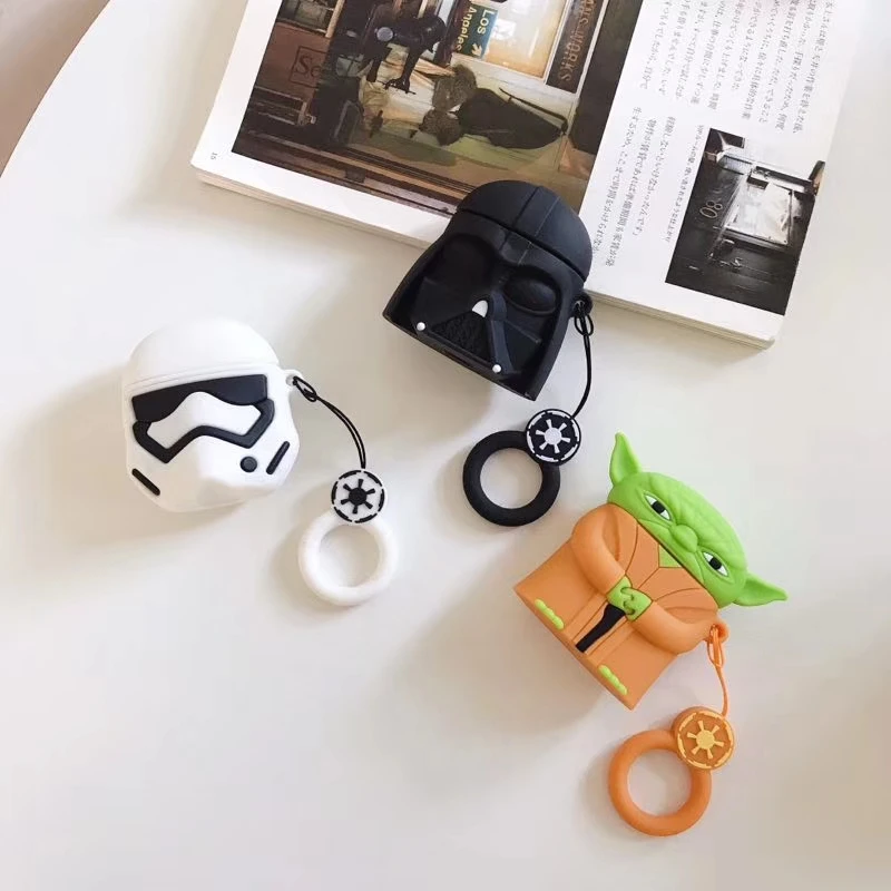 For Apple Airpods 1 2 Case 3D Cartoon Darth Vader Character Air Pod Cover