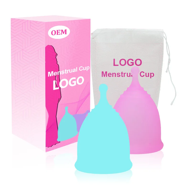 

Feminine 100% medical grade silicone menstrual cup reusable eco-friendly for women period cups use cleaning comfortable, White, pink, purple