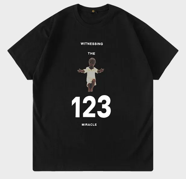 

Children's clothing short-sleeved loose print number shirt solid color have two colors fit boys and girls T-shirt in 2022, White