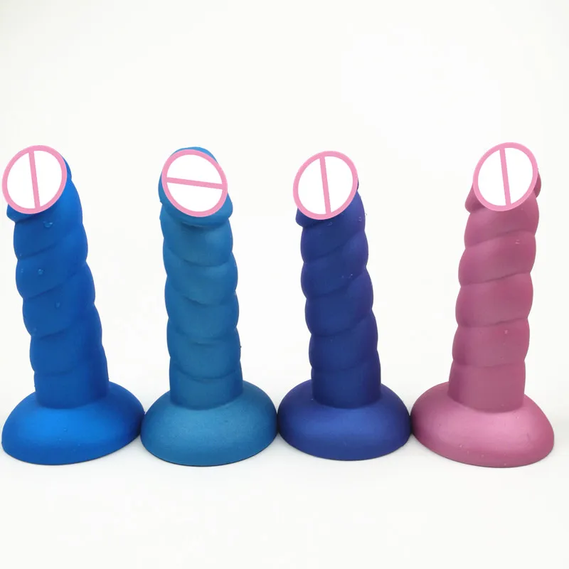 New style color with Metallic dildo silicone blinking Strong Realistic toy Women Suction Vaginal dildo