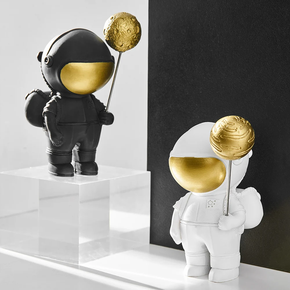 

Nordic Resin Astronaut Sculpture Figurine Store Craft Desktop Office Ornament Home Decoration Crafts Modern Child Birthday Gift