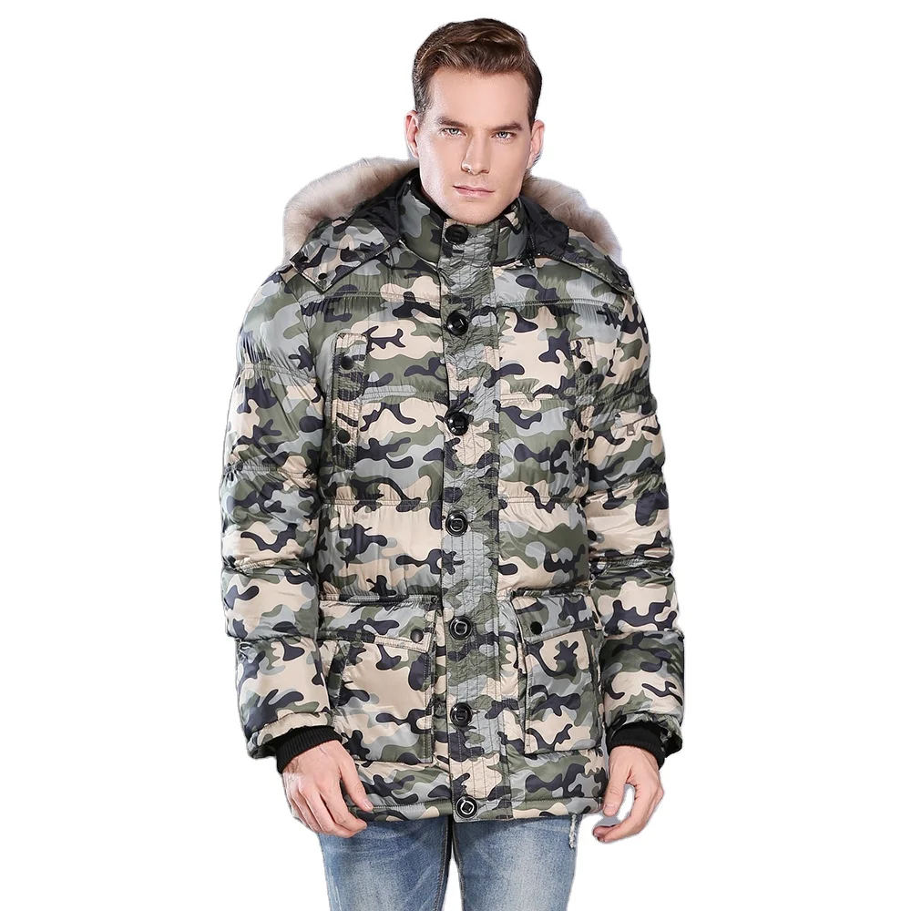 

Custom wholesale long puffer bomber jacket winter fur men hooded parka men's parkas