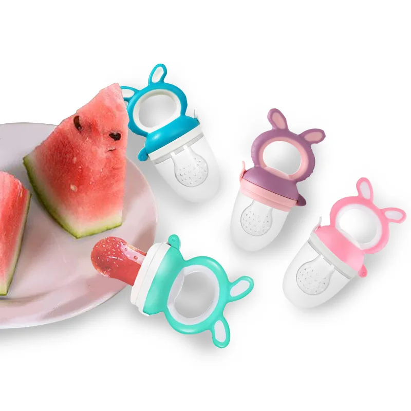

Hot Sale Durable BPA-free Silicone Baby Fruit Feeder Pacifier Toy for Training Massaging Teething, Pink,blue,green,purple