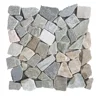 Irregular Natural flat stone pebbles mosaic tile for indoor outdoor cobblestone