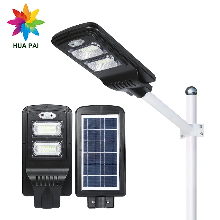HUAPAI Outdoor waterproof smart ip65 20w 40w 60w 80w all in one Integrated solar led light price list