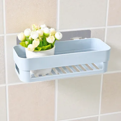 

Plastic Sink Drain Shelf Bathroom Kitchen Storage Hanging Ra Organizer Spice Jar Shampoo Holder Adhesive Storage Basket, Colors