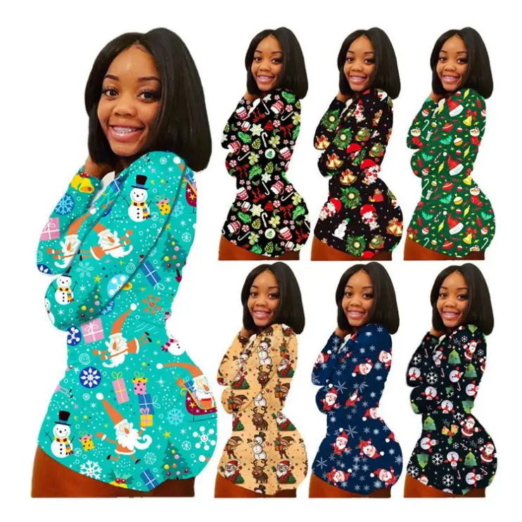 

Hot Selling 2021 Spring Printed Women Clothes Pajamas Womens Lounge Wear Women One Piece Jumpsuits And Rompers