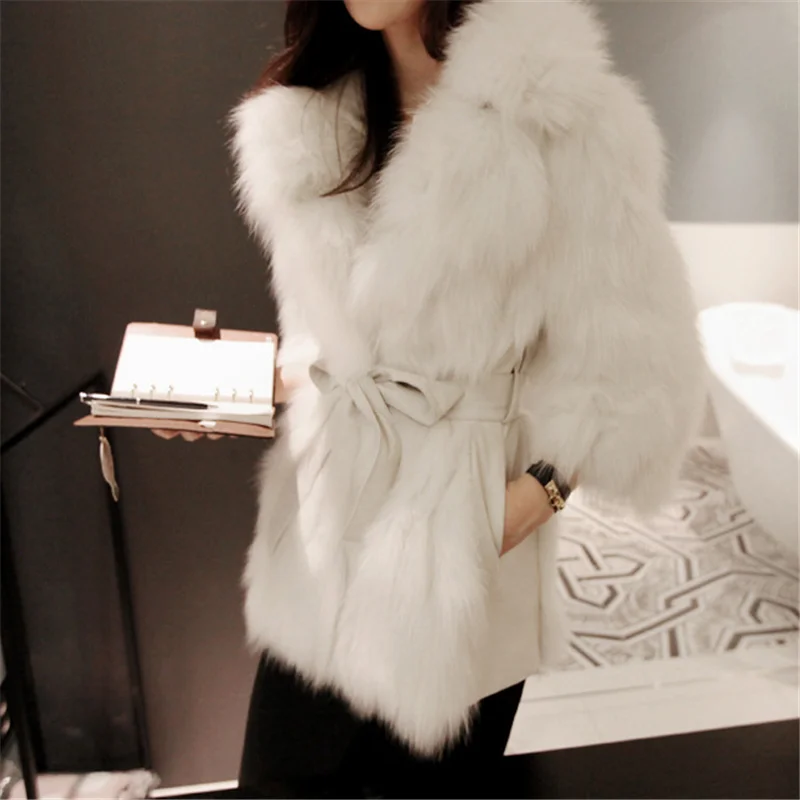 

Fur Coat Women Winter Warm Cardigan with Fur Coat Vest White Plus Size Long Faux Fur Jacket Female Korean Fluffy Teddy Coat