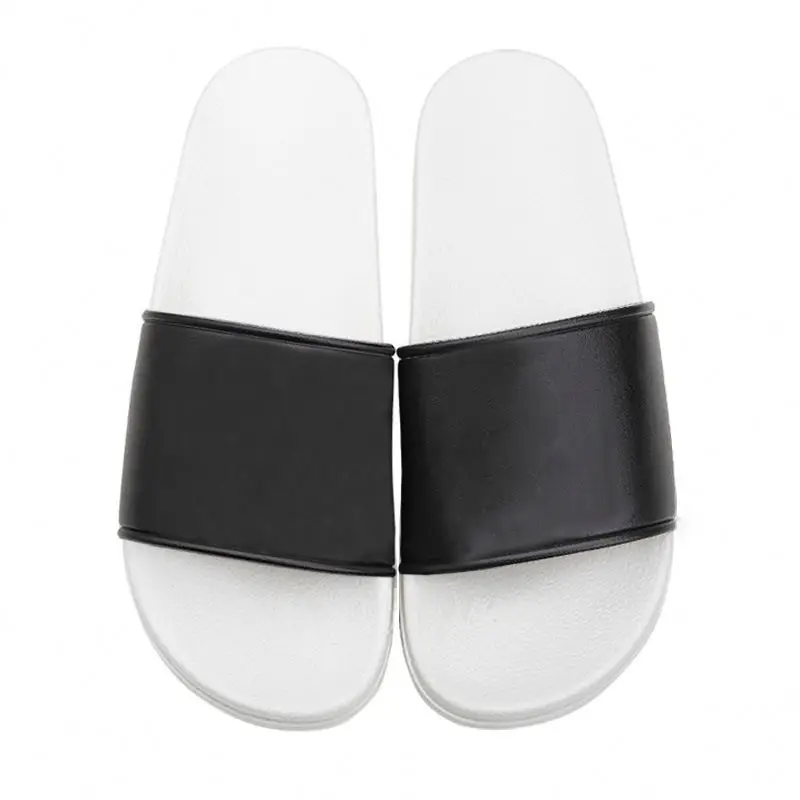 

High Quality Custom Logo Flat Ladies Slides Slipper Sandals Indoor Men slippers custom slides with logo, As shown