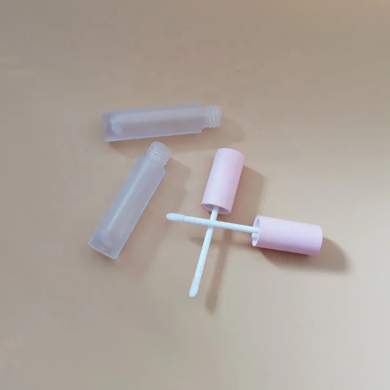 
Wholesale 5 ML pink lid lip gloss container matte white private label lip gloss tube customs lip gloss packaging with pink top 