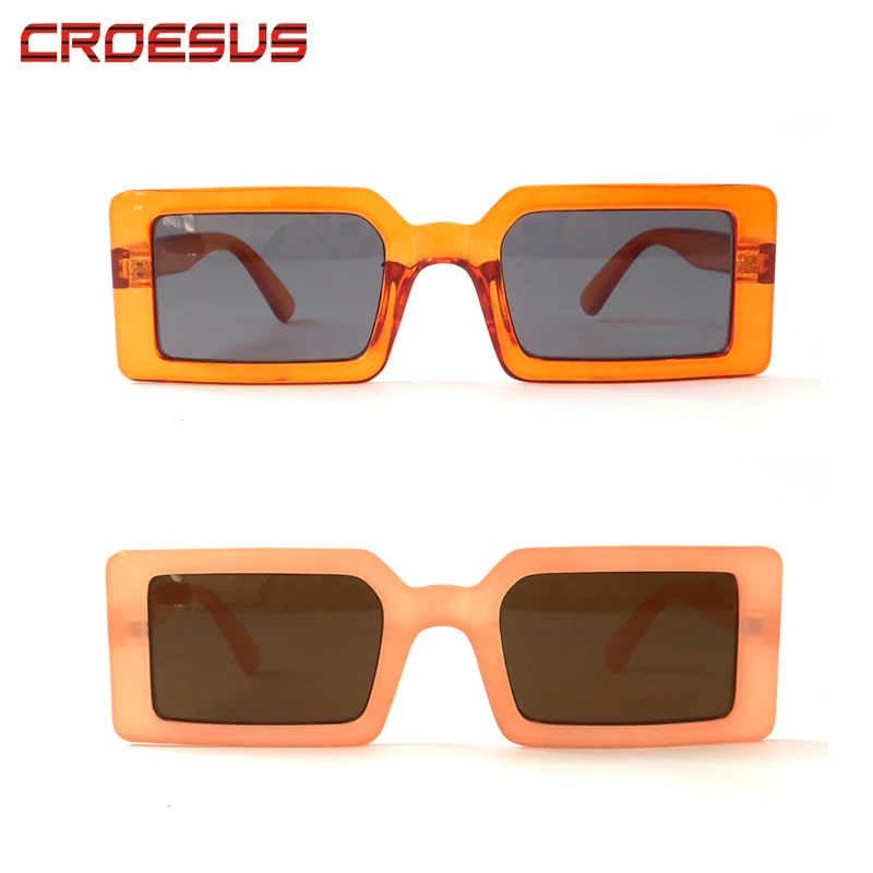 

Modern Design Fashion Women Men Plastic Pink Clear Rectangle Square Frames Sun Glasses Sunglasses