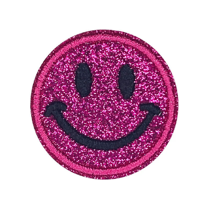 

Cute smiling face embroidered cloth pasted back adhesive cloth label shoes and hats clothing accessories embroidered patch