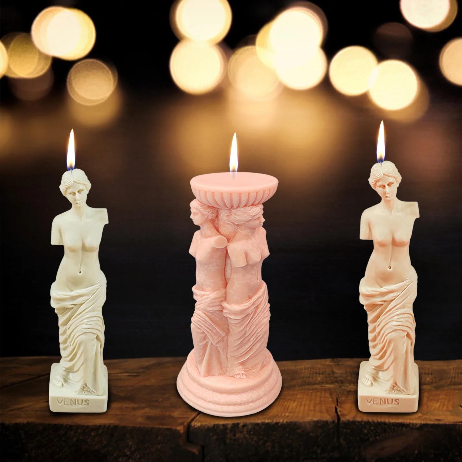 

Roman Column Silicone Candle Mold DIY Venus Goddess Aromatherapy Wax Mould Human Body Plaster Mold Candle Making